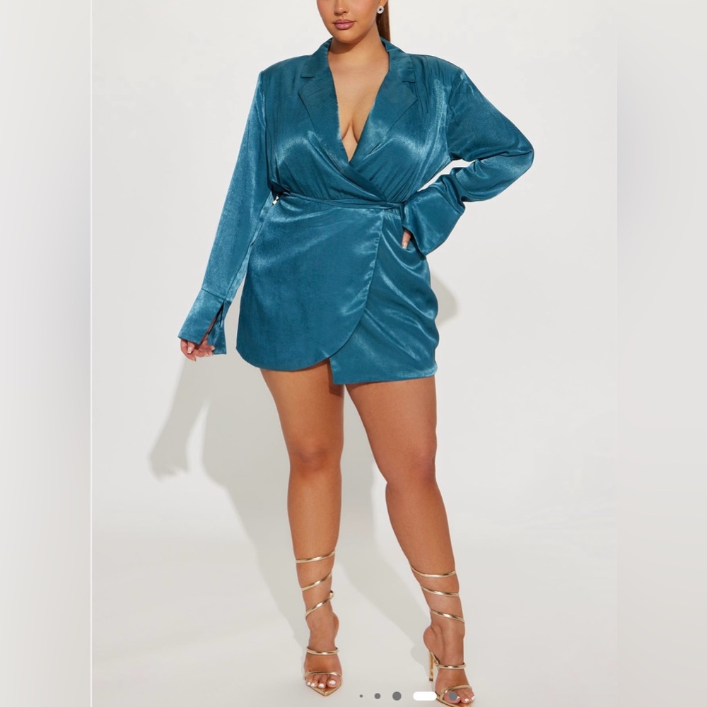 Teal Wrap Dress Size 2XL (New)